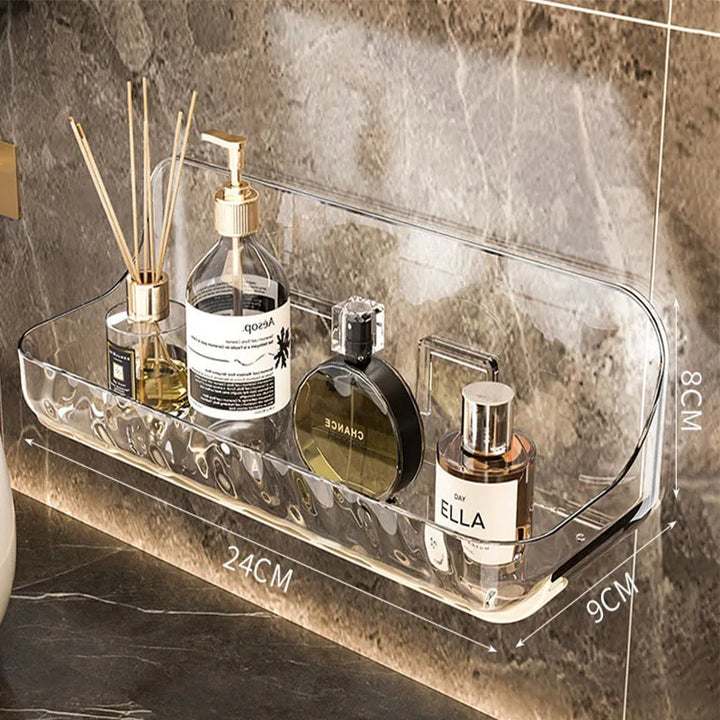 Bathroom Shelf Acryli No Drill Organizer Shower Storage Rack Washstand Cosmetics Storage Rack Wall Mounted Toilet Shampoo Holder