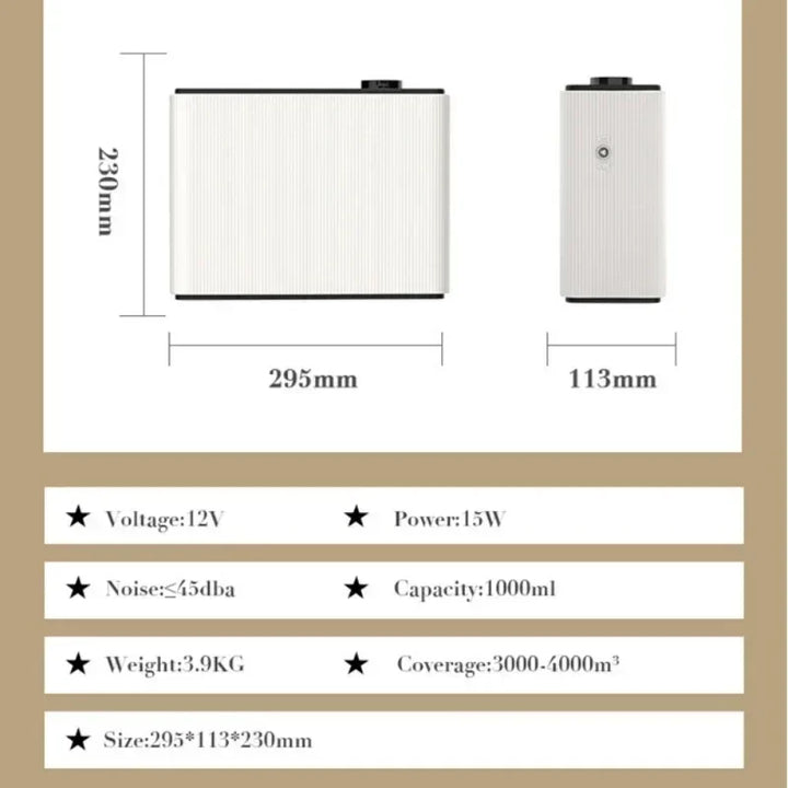 1000ML Fragrance Diffuser WIFI Bluetooth Smart Scent Air Machine For Home Hotel Spa HVAC Aroma Diffuser Cover Up to 4000m³ Black