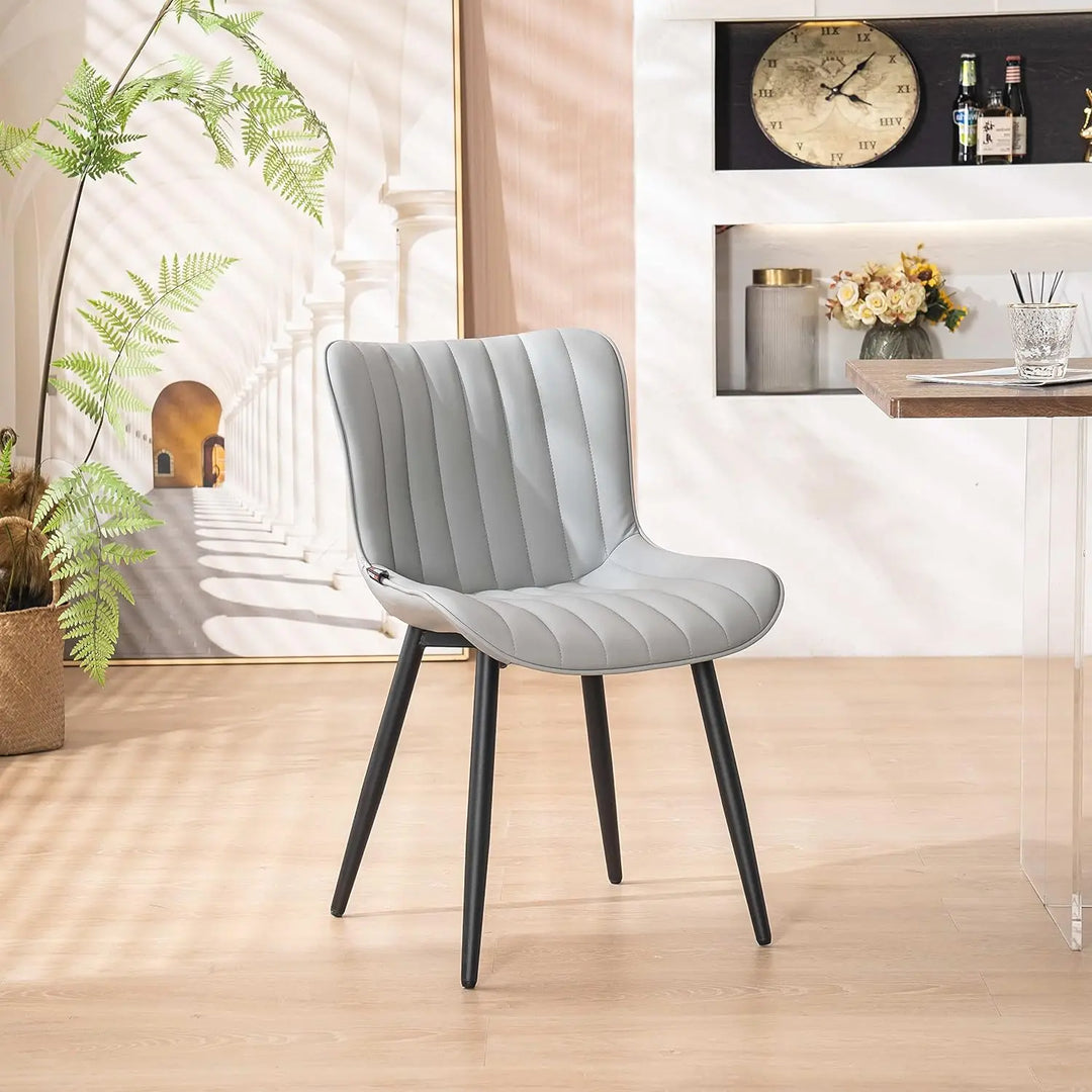 YOUNUOKE Grey Dining Chairs Set of 2 Uph...