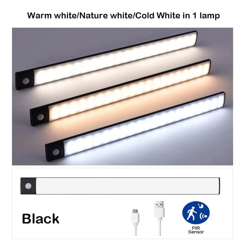 Ultra-thin LED Cabinet Light Rechargeable Motion Sensor Light USB Night Lights Induction Lamp Wardrobe Closet Kitchen Lighting