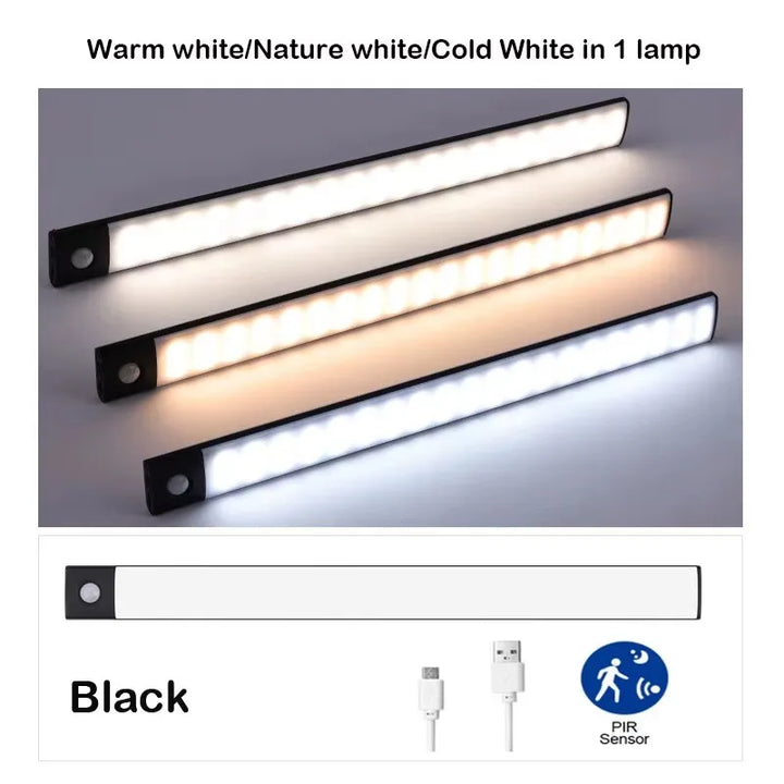 Ultra-thin LED Cabinet Light Rechargeable Motion Sensor Light USB Night Lights Induction Lamp Wardrobe Closet Kitchen Lighting