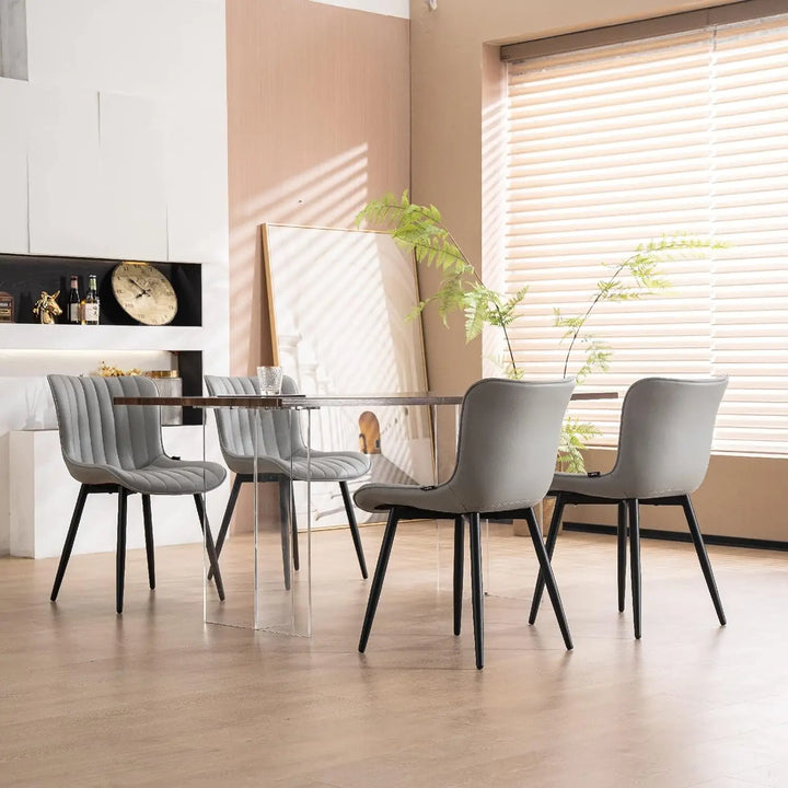 YOUNUOKE Grey Dining Chairs Set of 2 Uph...