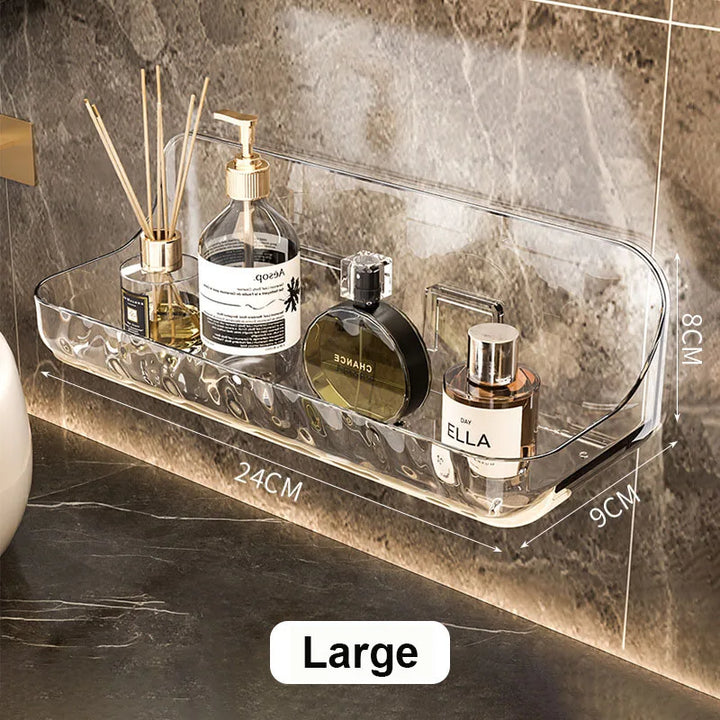 Bathroom Shelf Acryli No Drill Organizer Shower Storage Rack Washstand Cosmetics Storage Rack Wall Mounted Toilet Shampoo Holder