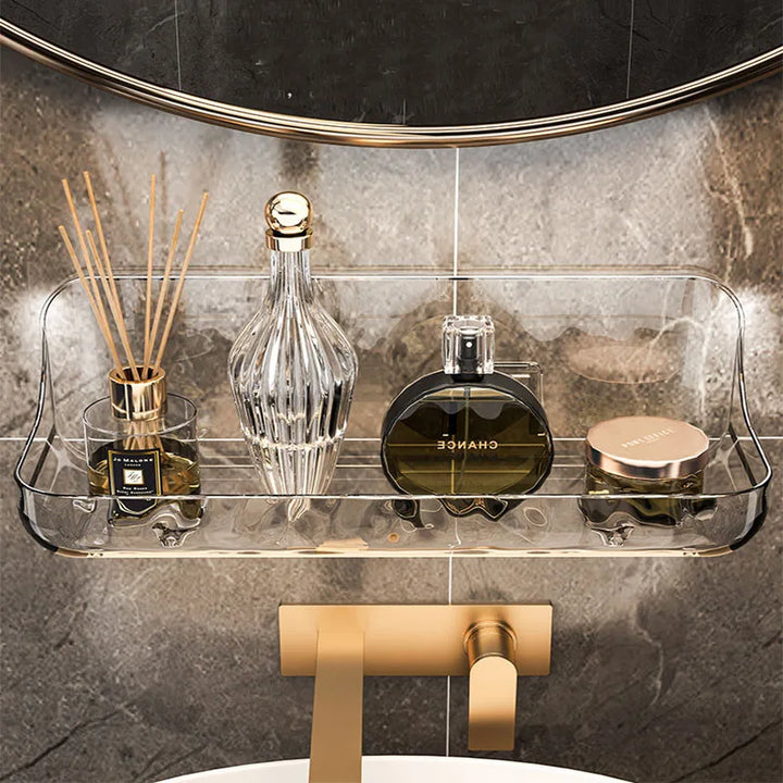 Bathroom Shelf Acryli No Drill Organizer Shower Storage Rack Washstand Cosmetics Storage Rack Wall Mounted Toilet Shampoo Holder