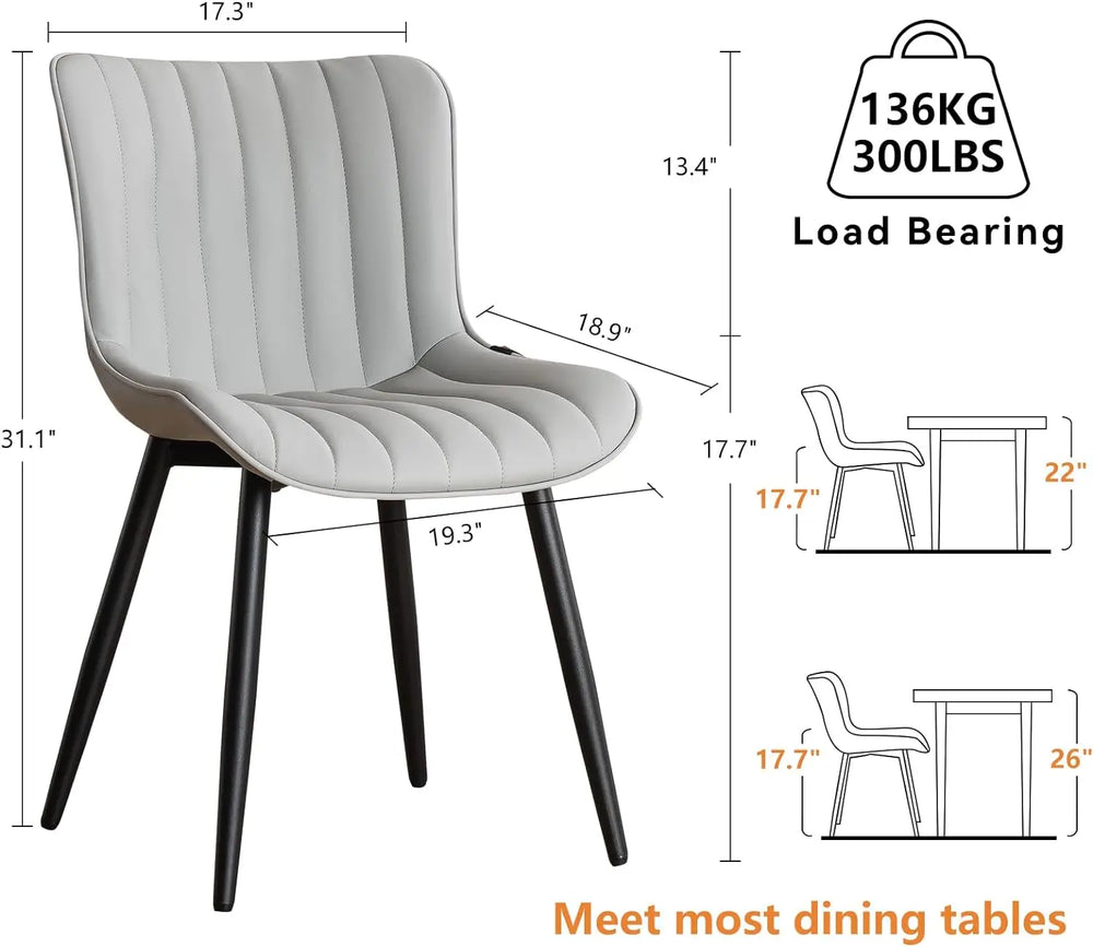 YOUNUOKE Grey Dining Chairs Set of 2 Uph...