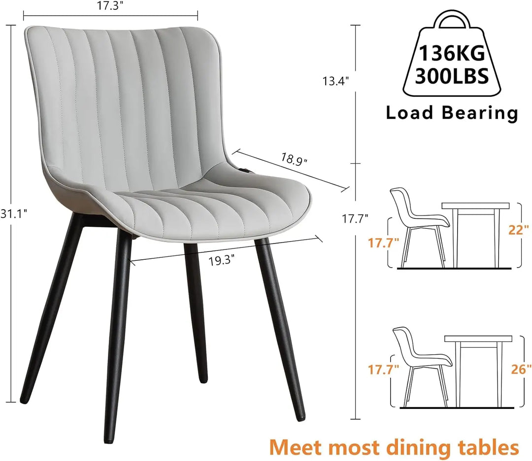 YOUNUOKE Grey Dining Chairs Set of 2 Uph...