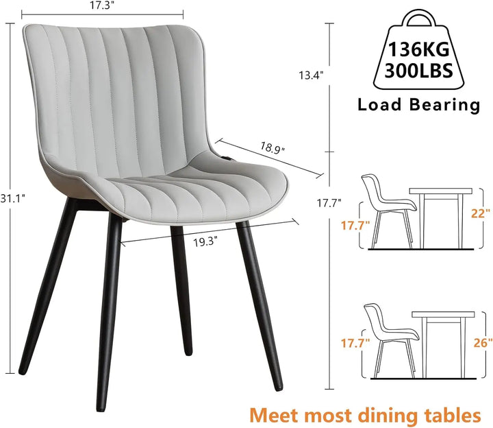 YOUNUOKE Grey Dining Chairs Set of 2 Uph...